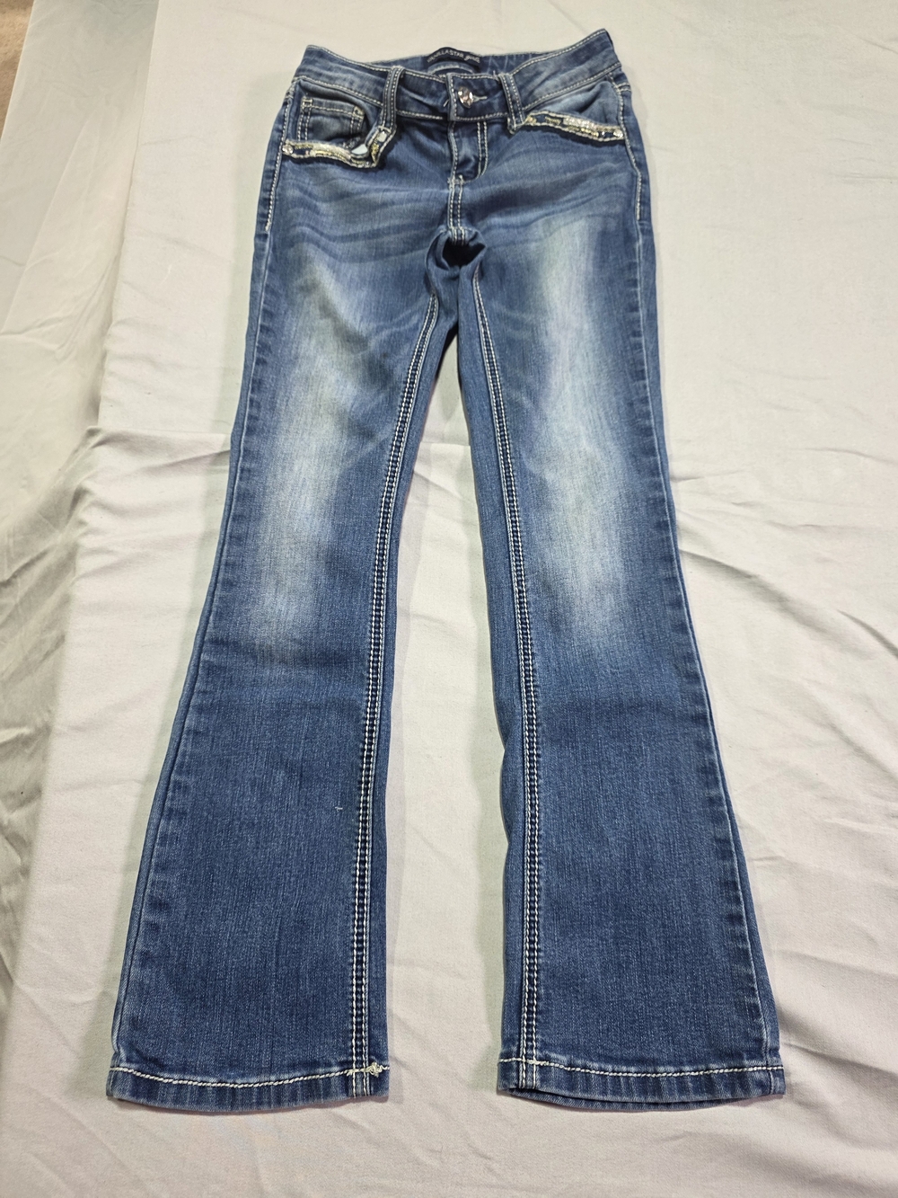 Vanilla Star Faded Blue Flare Jeans